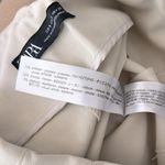 ZARA  High Rise Ecru Cream Straight Leg Trousers with Waist Tie Size Small Photo 6