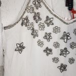 Raga NWT Sheer Lined White Beaded Floral Slip Mini Dress Women's Size Medium Photo 3