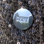 DKNY  Cocktail Dress 8 Black Sequined Long Sleeve Tuxedo Sheath Double Breasted Photo 4