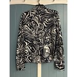 Ellen Tracy Vtg Company x Women’s 12 Black White Zebra Print Button Down Top Photo 5