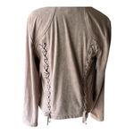 Cupcakes and Cashmere ‎ Faux Suede Moto Jacket Dusty Rose Size Small Photo 6