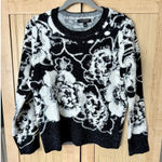 LIVERPOOL Los Angeles Black White Floral Long Sleeve Sweater Women Size Small Photo 0
