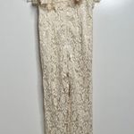 Lulus Waiting For Forever Cream Lace Off The Shoulder Jumpsuit Size XS Photo 2
