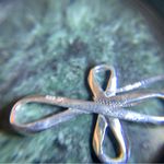 Sterling Silver Open “ribbon” Cross Pendant Necklace 18” Trust Hope Faith Love Photo 8