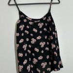 About A Girl  y2K Slightly Sheer Black Floral Daisy Spaghetti Strap Tank Top Photo 1