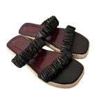 STAUD  Black Maya Ruched Espadrille Slides Sz 37 Photo 0