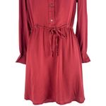 All Saints Sanko Drawstring Tie Mini Shirt Dress Crimson Orange Size 2 Photo 4