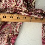 Studio Y Y2k Paisley Print Long Sleeve V Neck Top Blouse Pink Brown Boho Western Photo 2