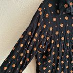 Free People Intimately  Black and Orange Button Down Long Sleeve Shirt XS Photo 8