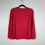 Anthropologie Women's V Neck Long Sleeve Thermal Top Coral Sz S Photo 6