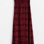Free People Burgundy Floral Lace Applique Maxi Dress Size 4 Whimsigoth Romantic Photo 0
