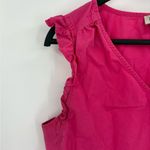 J.Crew  Sleeveless Ruffle Top in Wild Berry Pink, Cotton Summer Shirt Size Medium Photo 5