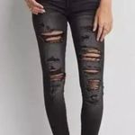 American Eagle Ne(x)t Level Stretch Distressed Hi-Rise Jeggings Black Size 00 Photo 0