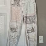 Johnny Was  Biya White Patchwork Embroidered Pants Paisley Design Photo 0