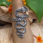 Sterling Silver Cobra  Black Onyx Ring Sizes 7,10 Photo 2
