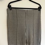 Maeve Black & White Gingham Checkered Wide Leg Pants Side Large Photo 2