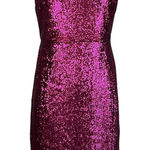Donna Karan Sequined Sleeveless Midi Sheath Sparkly Cocktail Party Pink Size 16 Photo 0