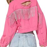 Pink Denim Jacket Size M Photo 0