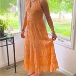 Boston Proper  pink peach maxi halter dress Photo 2