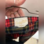 Vintage Custom Made Tartan Plaid Wool Skirt Red Grey Pleated Size M Photo 2