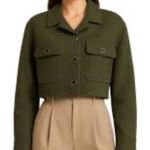House of Harlow 1960 green wool blend cropped jacket size small Photo 1