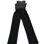 Cache  Jumpsuit Womens‎ 2 Black Floral Lace Back Sheer Stretch Pockets Photo 1