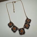 Kate Spade Orange Rhinestone Faux Pearl Gold Tone Necklace Bella Fleur Photo 7