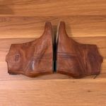 Frye Carson Wedge Booties Cognac Tobacco Brown Leather Hidden Wedge Booties Sz 8 Photo 6