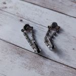 Vintage Clip On Earrings Pink & Clear Gem Dangle Photo 3