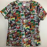 Rudolph The Red‎ Nose Reindeer Holiday Christmas Festive Scrubs Size Medium Green Photo 0