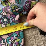 Carols Scrub Top Womens Medium Multicolor Butterflies Flowers Floral Nurse Purple Photo 3