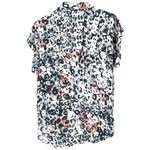 Love Stitch Multicolor Animal Print Rolled Short Sleeve Button Up Shirt Top Photo 3