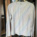 Roller Rabbit Pajamas Disco Rainbow Hearts long sleeve Henley button down top Photo 0