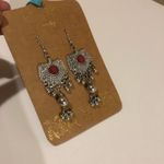 Anthropologie Shiraleah Chicago jewelry -  - Mae Drop earrings in red silver NEW Photo 1
