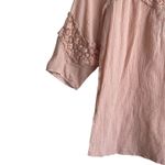 Umgee  Women Tunic Top S Peach Flower Crochet‎ Inlet Gauzy Boho Cottage Prairie Photo 5