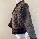 Wool Fair Isle front clasp cardigan Size PL Black Photo 4