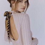 Free People NWOT  Party In The Back Ribbed Cutout Open Back Scarf Tie Top Photo 0