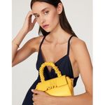 JASON WU Yellow Leather Adjustable Crossbody JW Logo Ruched Handle Rommy Bag Photo 0
