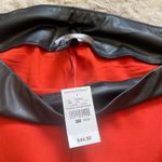 Ashley Stewart NWT Pull On Pant Faux Leather Trim Stretc Orange Size 18/20 Plus Photo 4