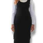 Vintage 90s Black Jumper Maxi Dress White Long Sleeve Crewneck Shirt Layered Black Photo 0