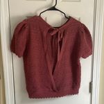 Chic Knit Short Sleeve Top Pink Size L Photo 2
