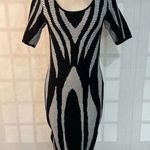 Ashley Stewart Black and White Geometric Short Sleeve Sweater Dress Size 12W Photo 0