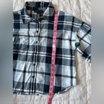 Sanctuary  100% Cotton Navy & Cream Plaid Cropped Button Down Cowgirl Western - S Photo 1