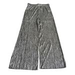 Topshop  Pleated Straight Leg High Rise Cropped Pants Silver Black Size 6 Photo 5