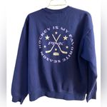 PINK - Victoria's Secret Victoria’s Secret pink navy blue crewneck sweatshirt goal hockey Large NWT Photo 1