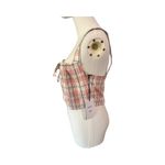 RVCA  Bella Multicolor Plaid Lace-Up Cropped Tank Top Women's Size Large NWT Photo 4