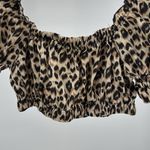 Princess Polly Leopard Print Crop Top puff sleeve animal print 8 festival flirty Photo 3
