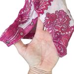 Mikoh Swimwear Pants Cover-up Silk Chiffon Pink Floral Paisley Drawstring Sz Med Photo 4