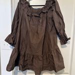 H&M  Brown Ruffle Flowy Large Classic Easter Dress Photo 4