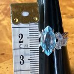Genuine Sky Blue Topaz Rainbow Moonstone Sterling Silver Ring Size 7 Photo 6